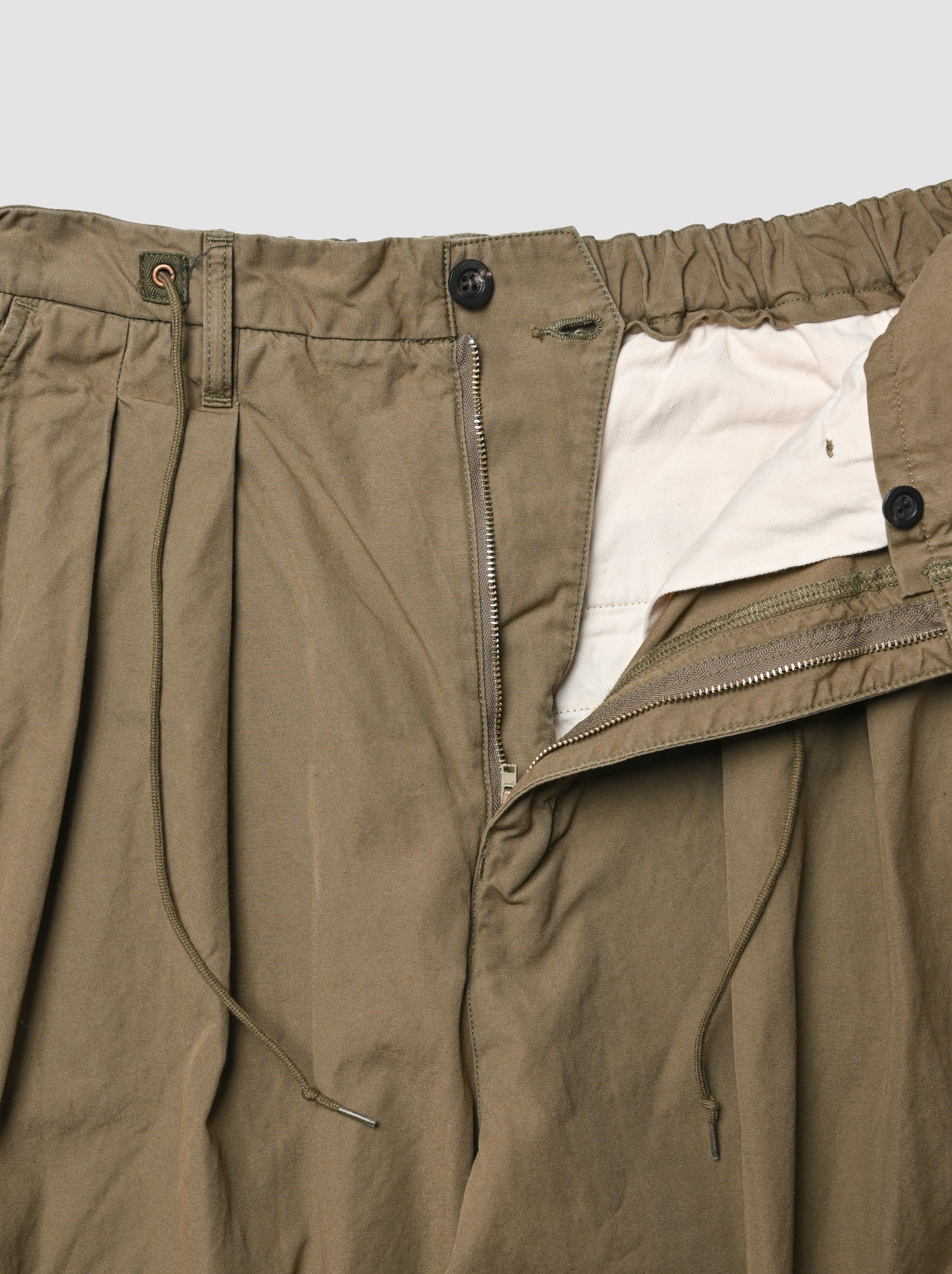 ANCELLM / POPLIN CARGO PANTS -OLIVE