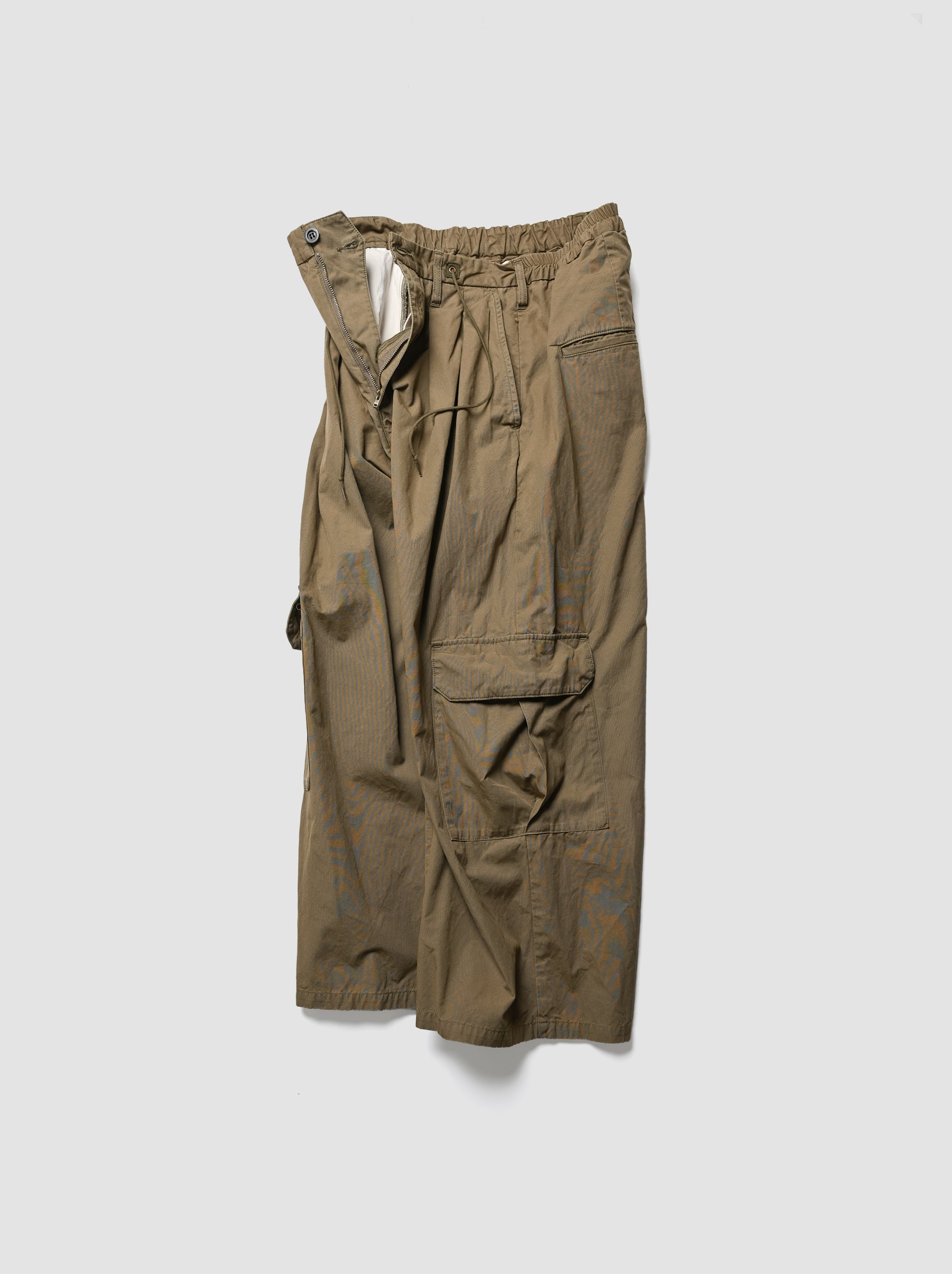 ANCELLM / POPLIN CARGO PANTS -OLIVE