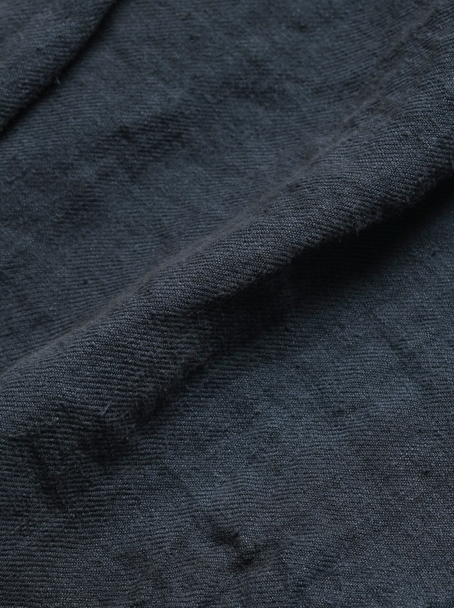 ANCELLM / AGING LINEN CROSS-LINE SHIRT -NAVY