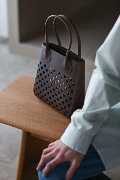 AETA x Cristaseya / POLKA DOTS SQUARED HANDBAG -Dark Brown