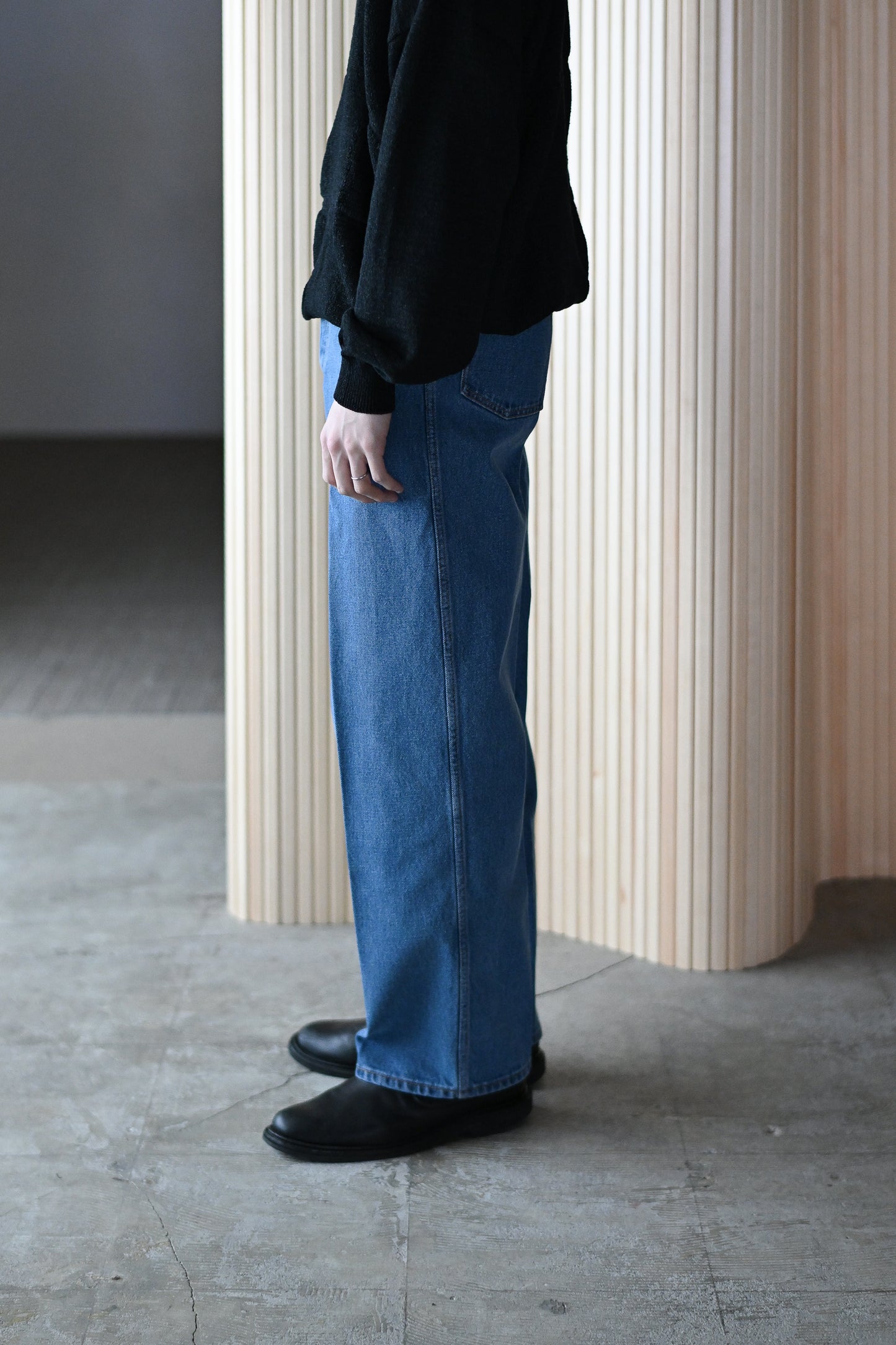 Cristaseya / BLEACHED DENIM HIGH- WAISTED JEANS -Bleached denim