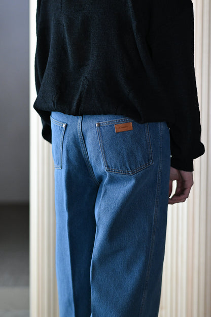 Cristaseya / BLEACHED DENIM HIGH- WAISTED JEANS -Bleached denim