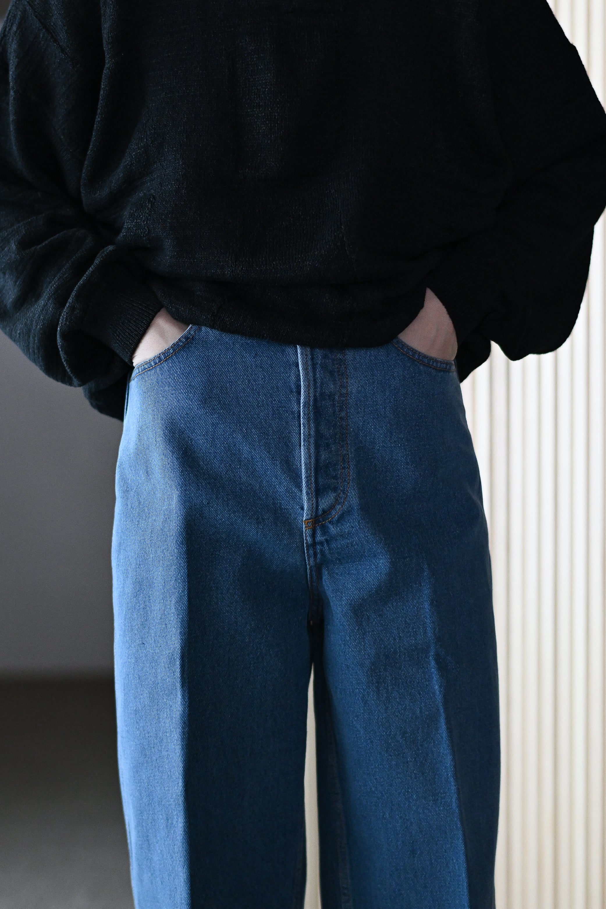 Cristaseya / BLEACHED DENIM HIGH- WAISTED JEANS -Bleached denim