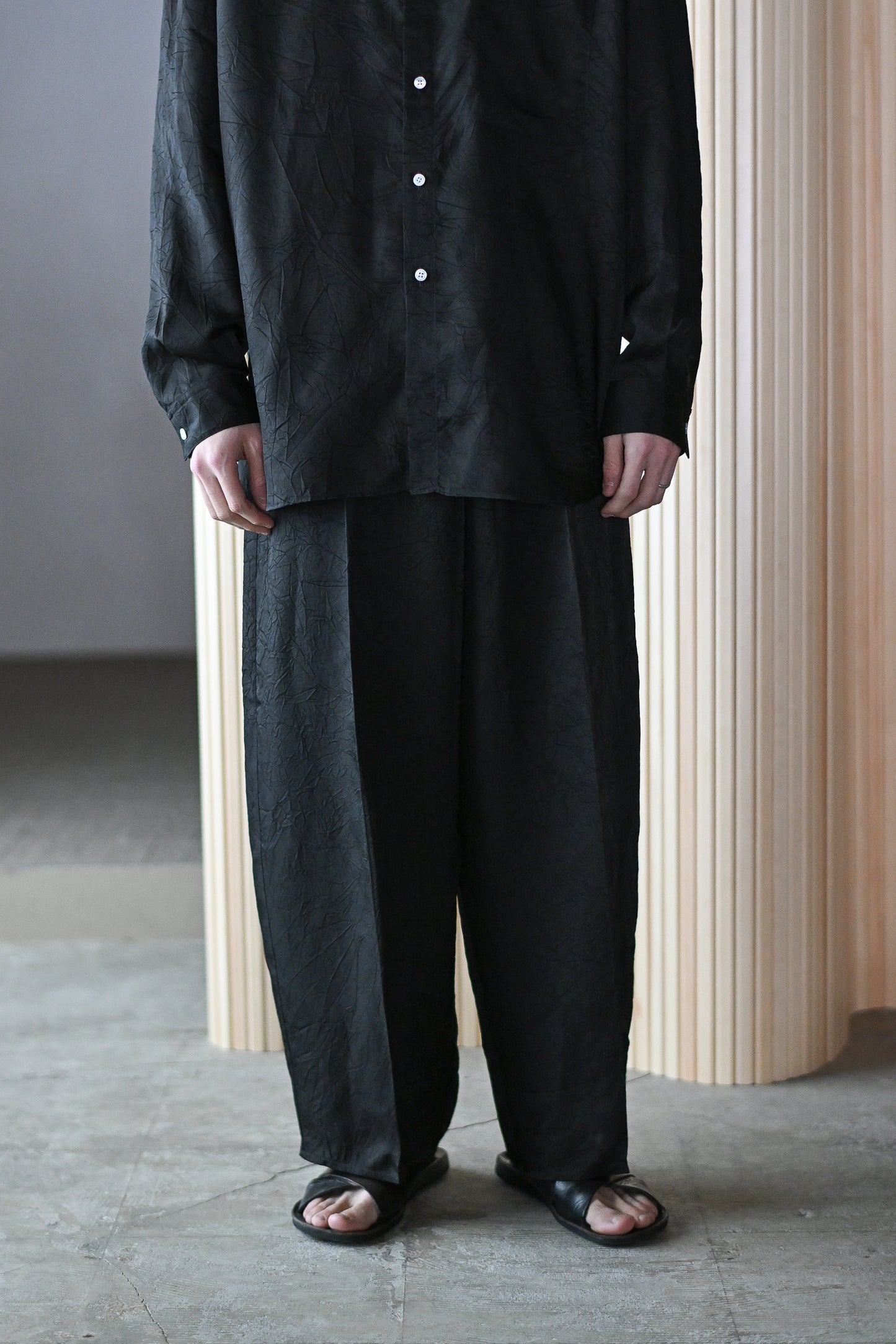Cristaseya / OVERSIZED PYJAMA PANTS -Black