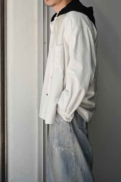 ANCELLM / HOODIE SHIRT -OFFWHITE