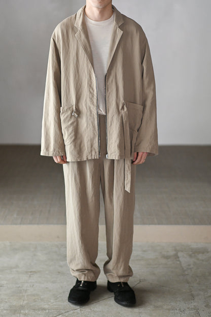 barbell object / belted jkt -BEIGE