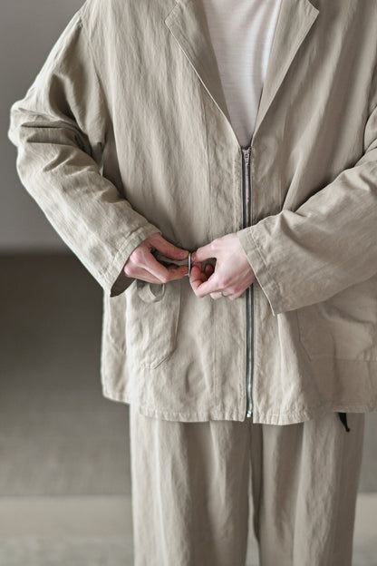 barbell object / belted jkt -BEIGE