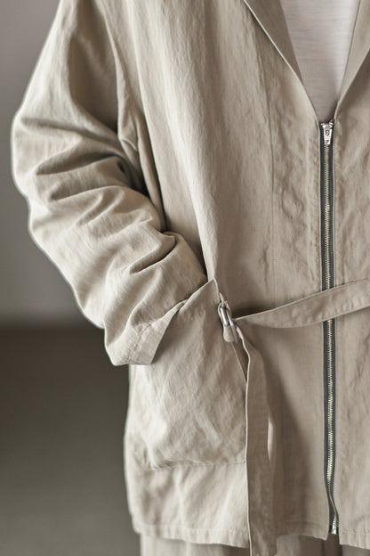 barbell object / belted jkt -BEIGE