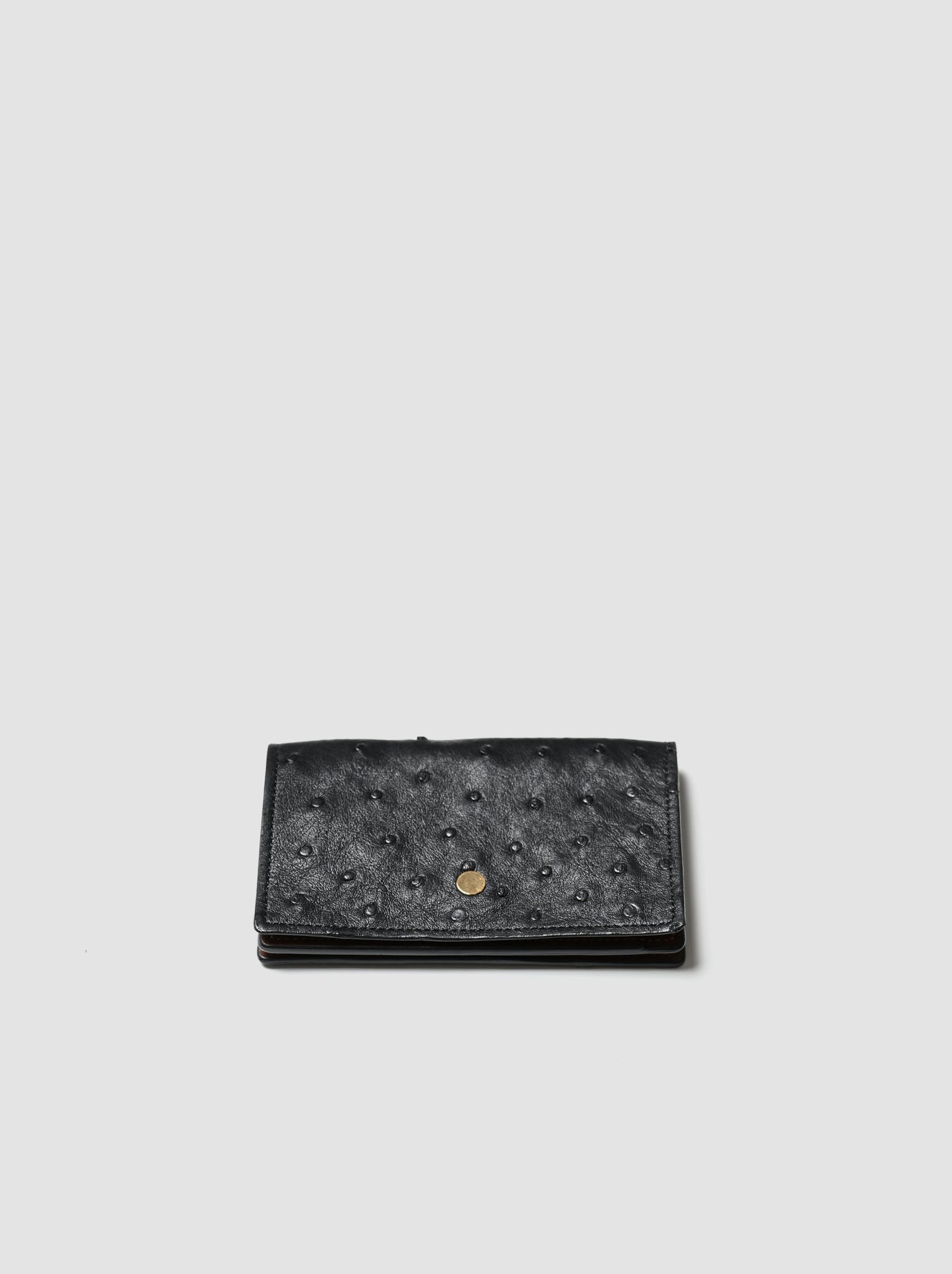 forme / <Card case> Ostrich -BLACK × DOUBLE