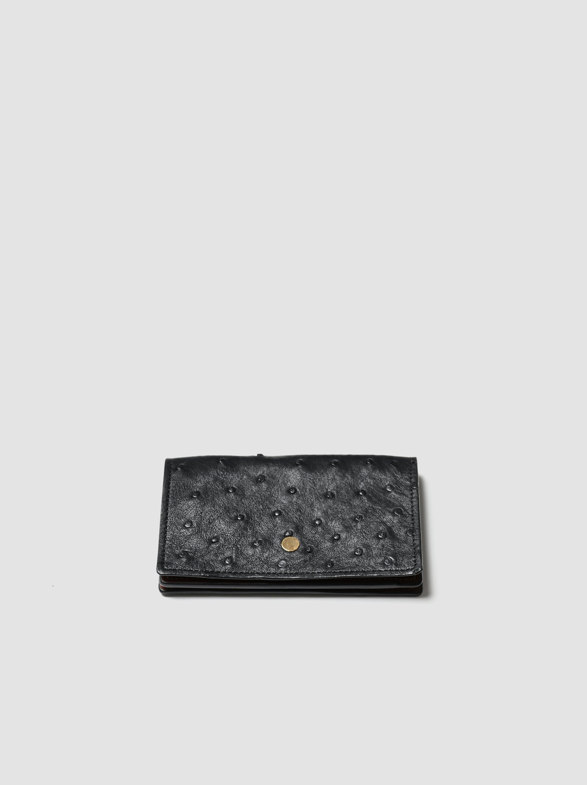 forme / <Card case> Ostrich -BLACK × DOUBLE