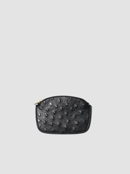 forme / <Coin purse> Ostrich -BLACK
