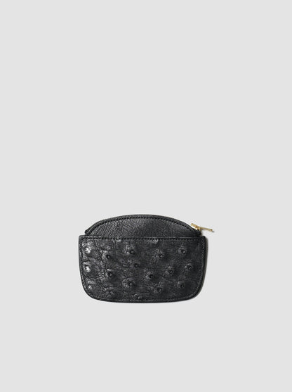 forme / <Coin purse> Ostrich -BLACK