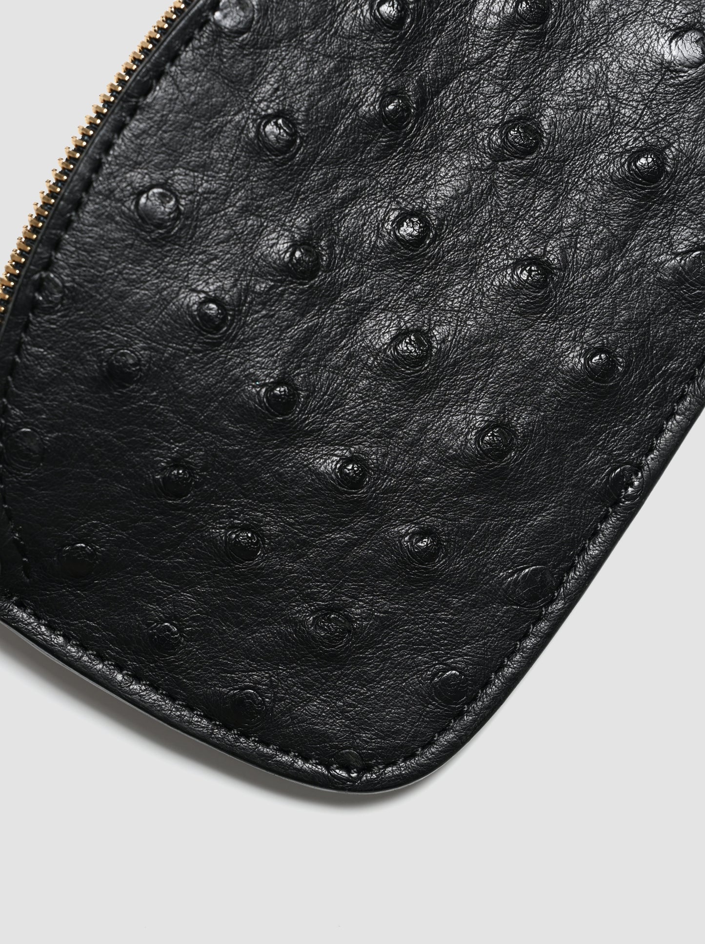 forme / <Coin purse> Ostrich -BLACK