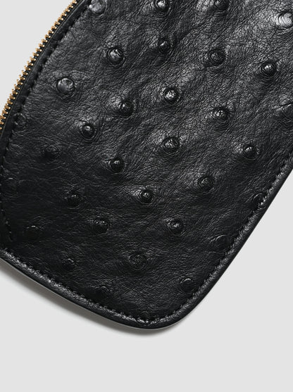 forme / <Coin purse> Ostrich -BLACK