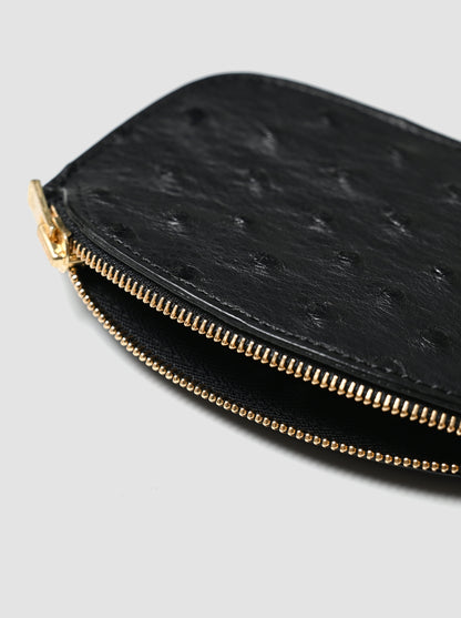 forme / <Coin purse> Ostrich -BLACK