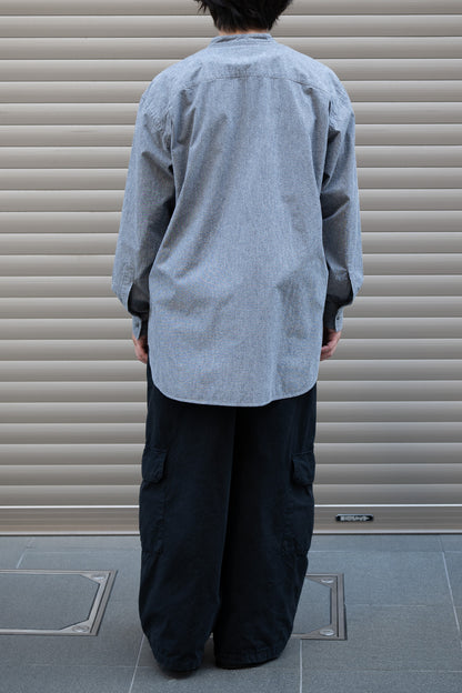 Marvine Pontiak shirt makers / Stand collar 2 Button SH -NEP GRAY