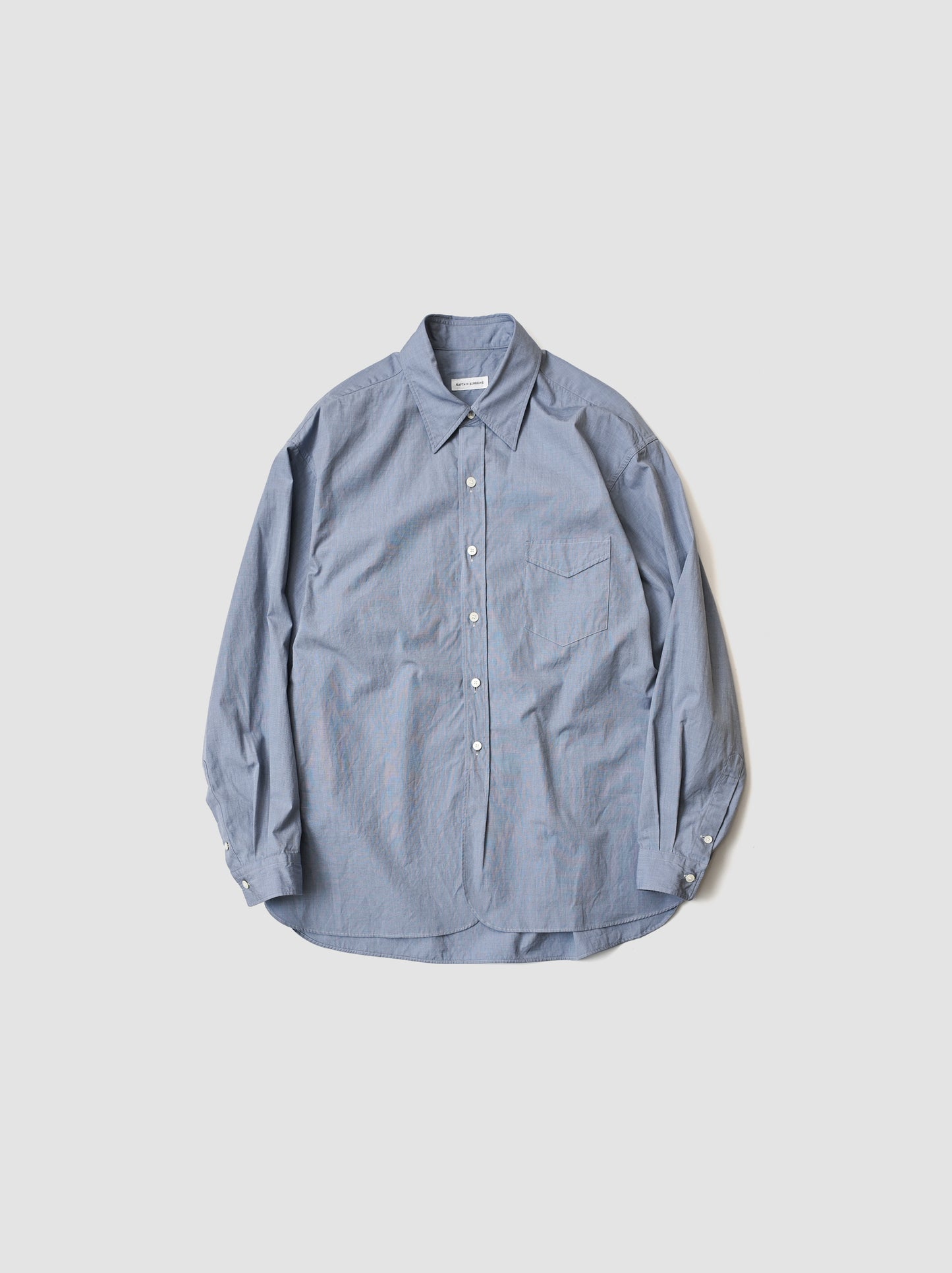 KAPTAIN SUNSHINE / Hakeme Chambray Classic Dress Shirt -BLUE