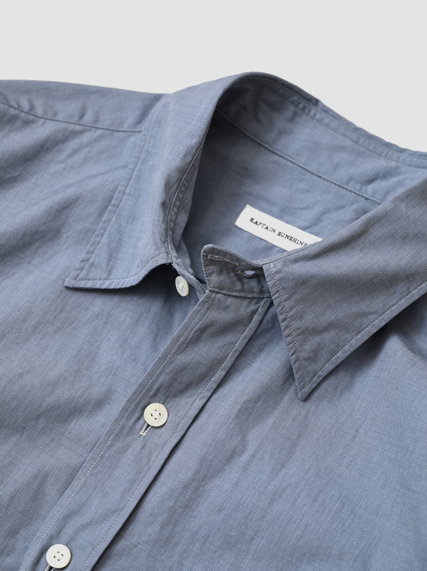 KAPTAIN SUNSHINE / Hakeme Chambray Classic Dress Shirt -BLUE