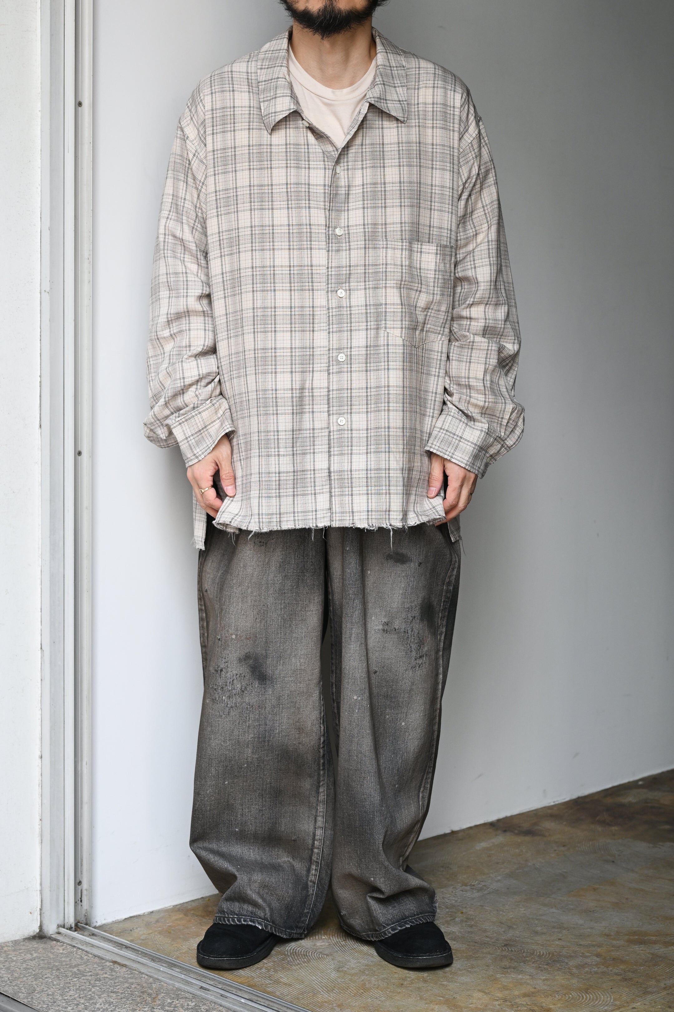 ANCELLM /RAYON CHECK SHIRT / WISM別注size1 ANCELLM⁄Anselm⁄ C⁄R