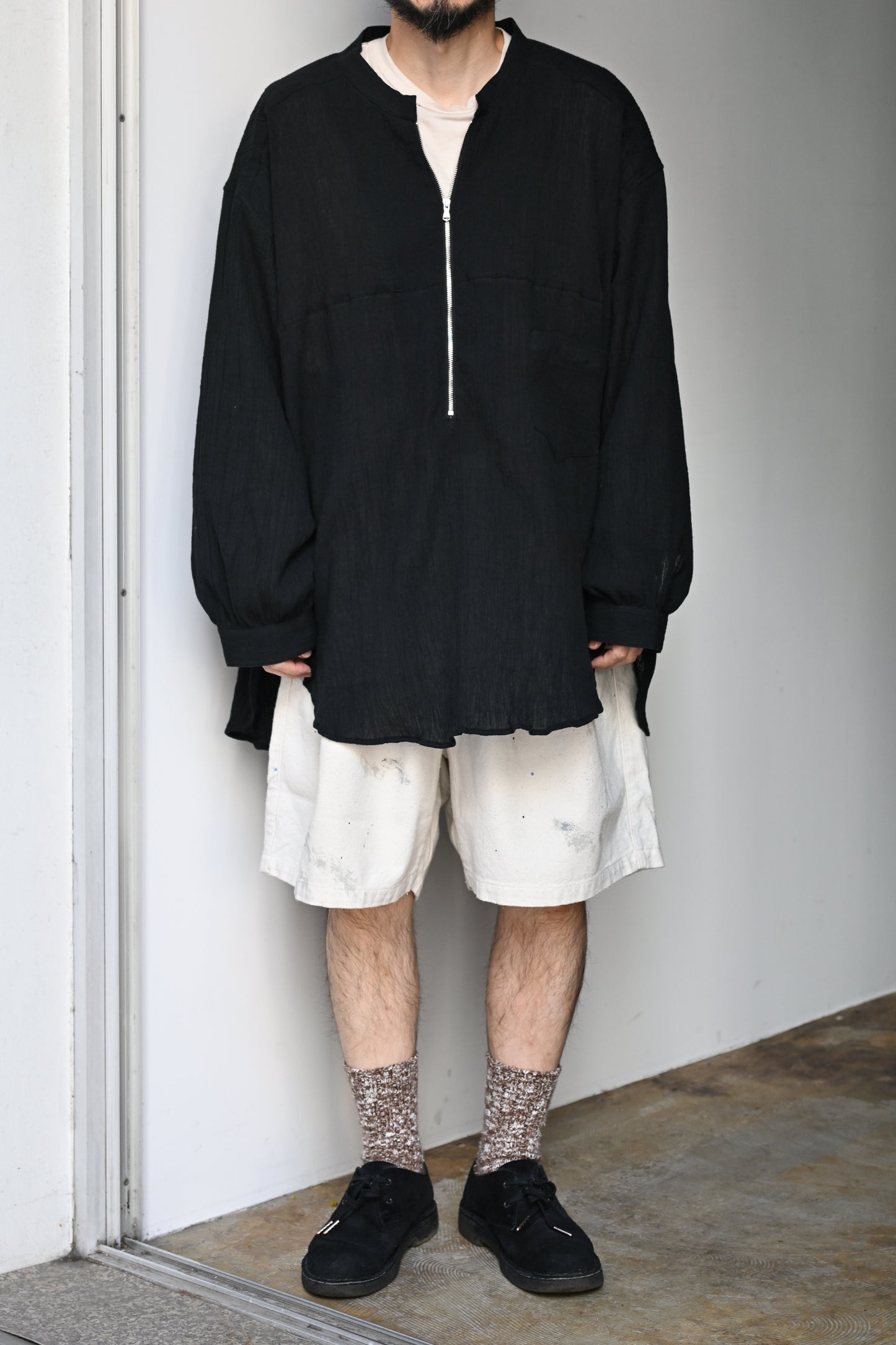 ANCELLM / C/R DUCK SHORT PANTS -WHITE