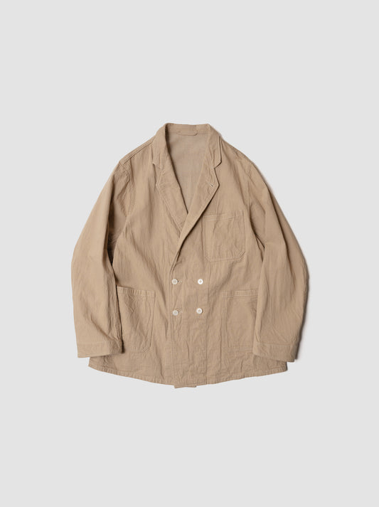 KAPTAIN SUNSHINE /  Cotton Linen Denim DB Take Easy Jacket  -BEIGE
