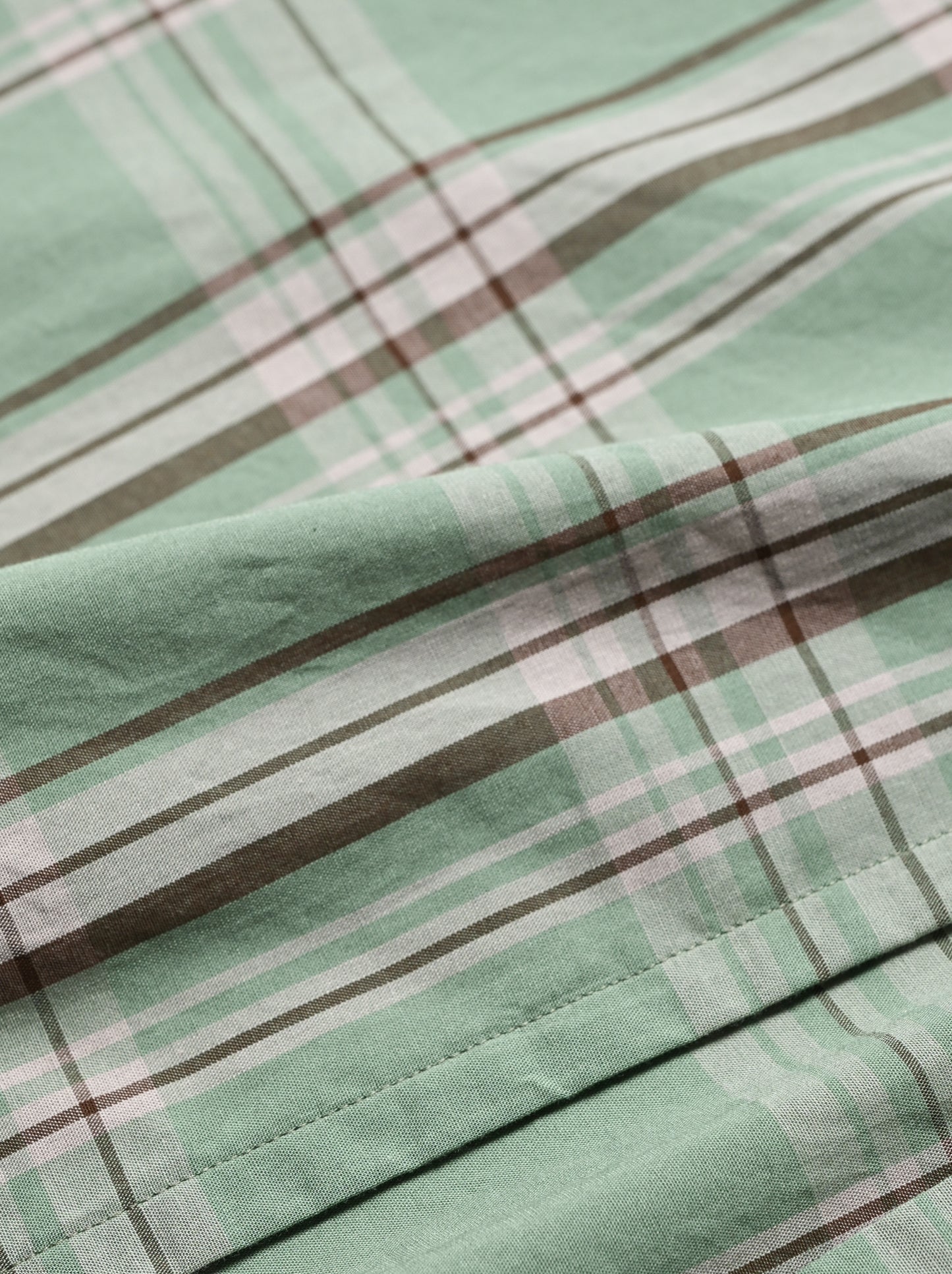 Marvine Pontiak shirt makers / Stand Collar 2 Button SH -GREEN TARTAN