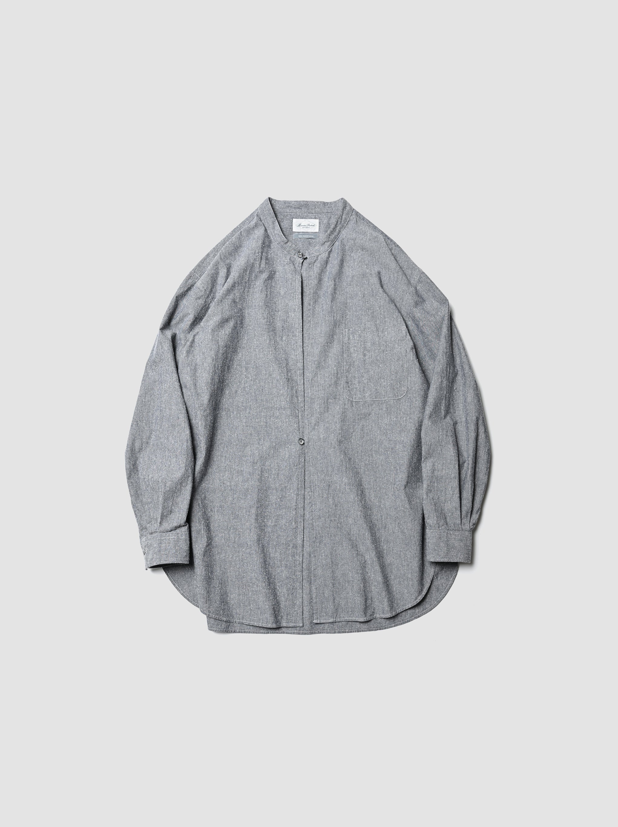Marvine Pontiak shirt makers / Stand collar 2 Button SH -NEP GRAY