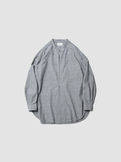 Marvine Pontiak shirt makers / Stand collar 2 Button SH -NEP GRAY