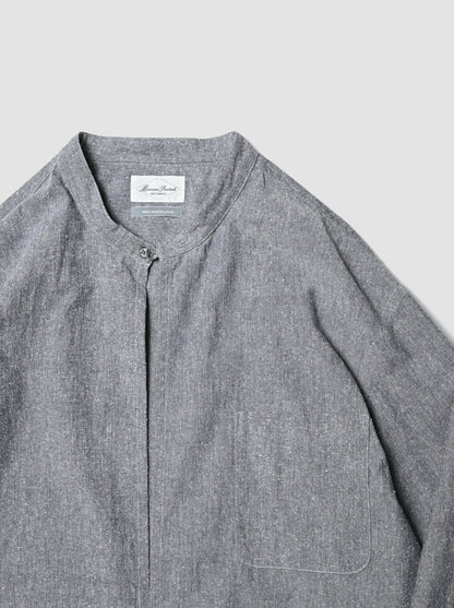 Marvine Pontiak shirt makers / Stand collar 2 Button SH -NEP GRAY