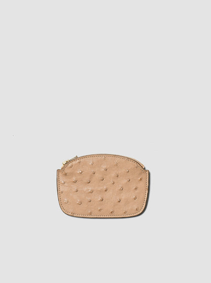 forme / <Coin purse> Ostrich -TAUPE