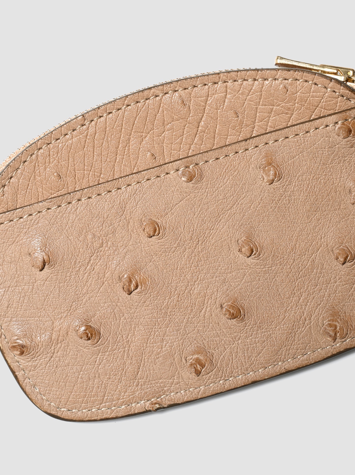 forme / <Coin purse> Ostrich -TAUPE