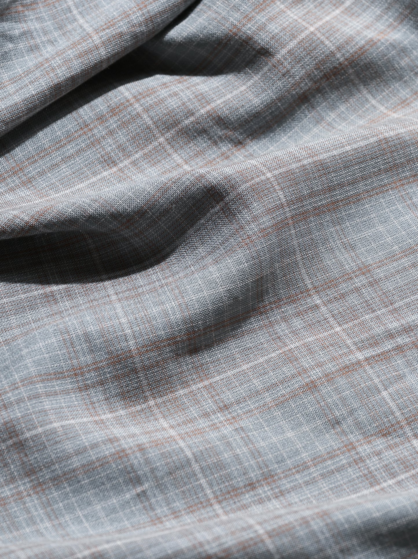 ANCELLM / AGING RAYON CHECK SHIRT -BLUE