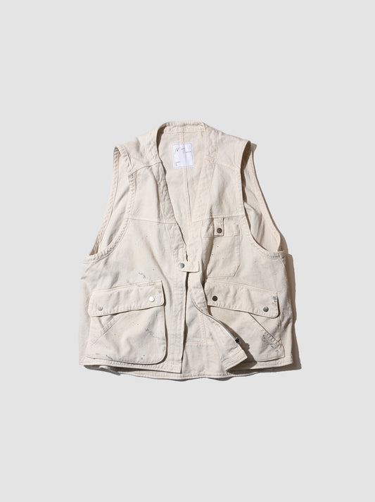 ANCELLM / C/R DUCK UTILITY VEST -WHITE