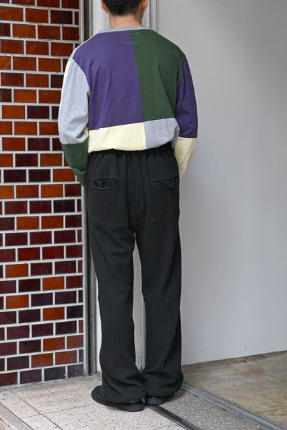 ANCELLM / SWITCHING SMOOTH KNIT PANTS -BLACK