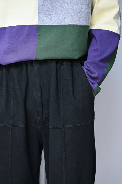 ANCELLM / SWITCHING SMOOTH KNIT PANTS -BLACK