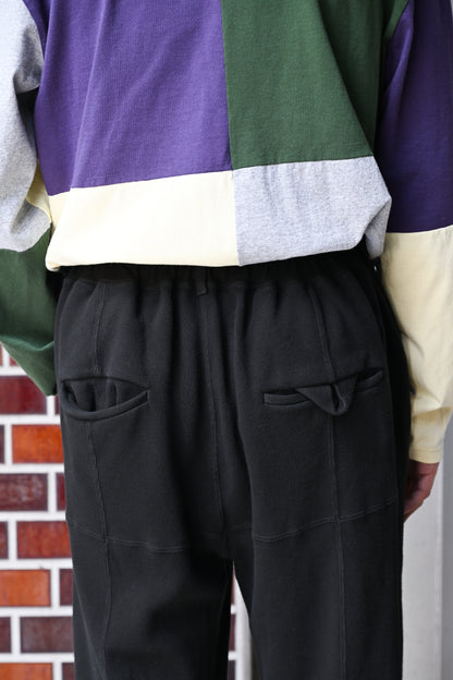 ANCELLM / SWITCHING SMOOTH KNIT PANTS -BLACK