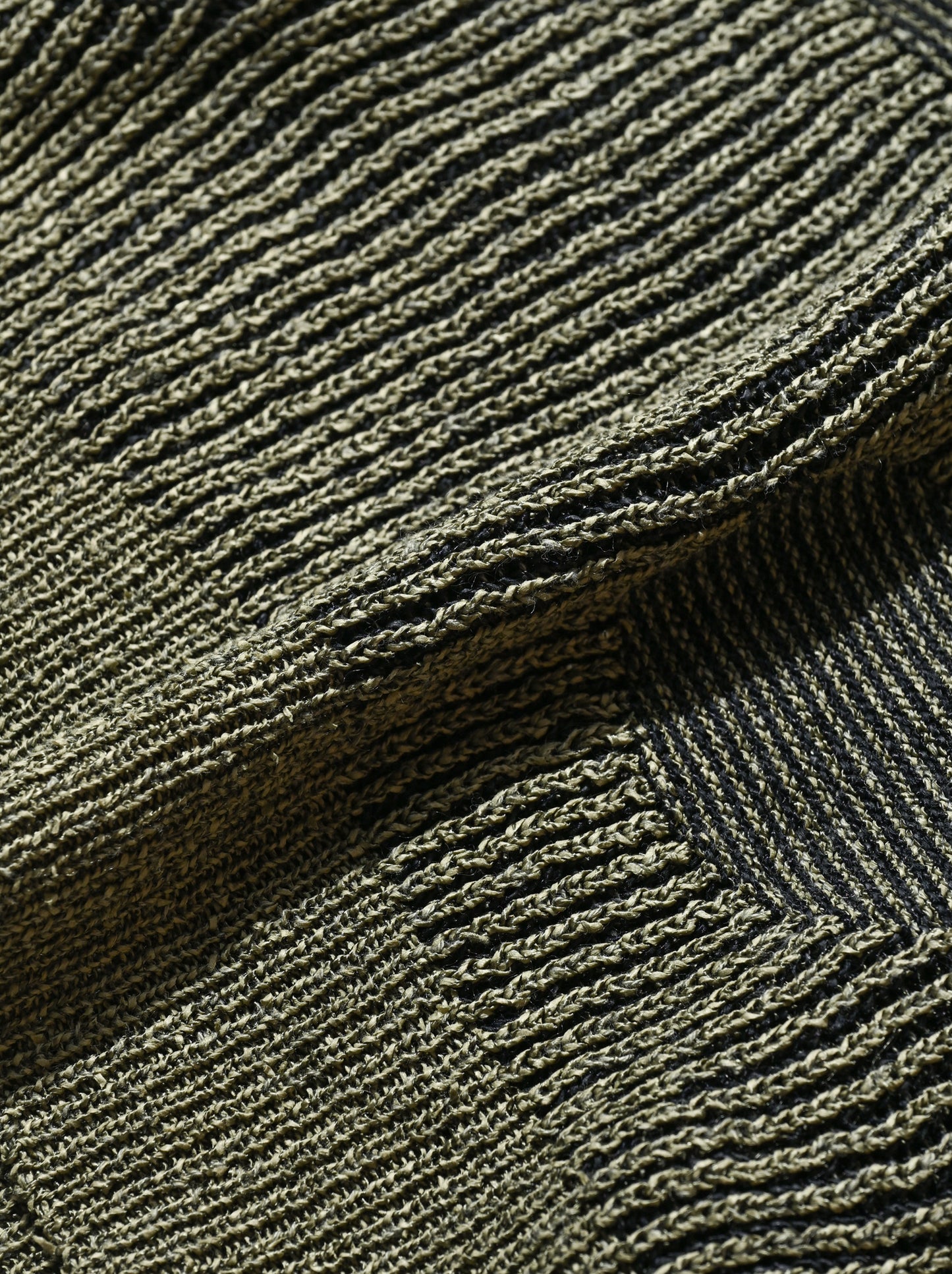 Cristaseya  / RIBBED POLKA DOTS WASHI PAPER SWEATER -Black with Sauge/ Black/Khaki polka dots