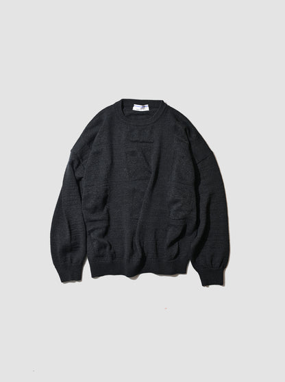 Cristaseya  / WASHI PAPER PATCHWORK SWEATER -Black with Black patch