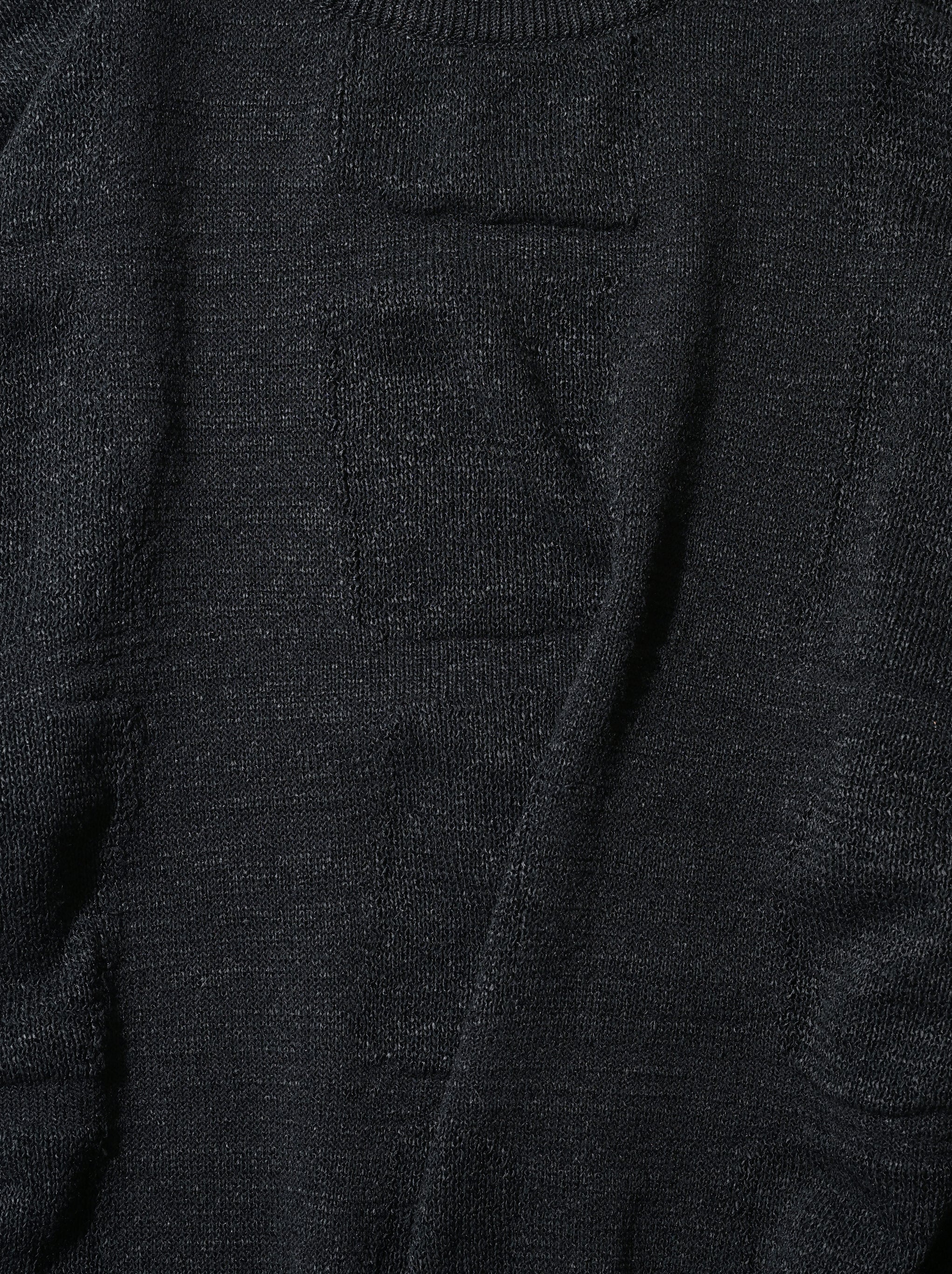 Cristaseya / WASHI PAPER PATCHWORK SWEATER -Black with Black patch