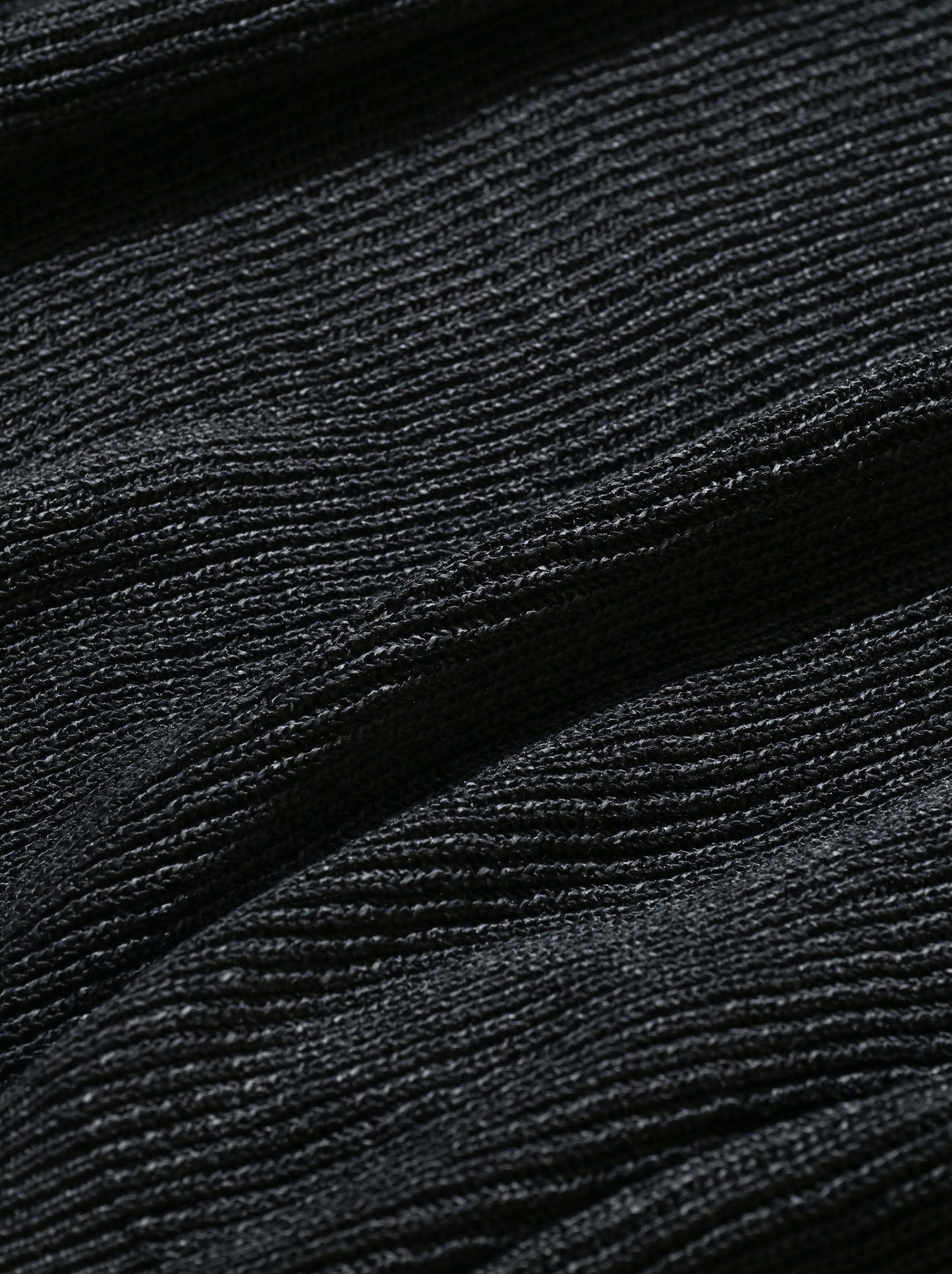 Cristaseya  / RIBBED V NECK DROPSHOULDER SWEATER -Black