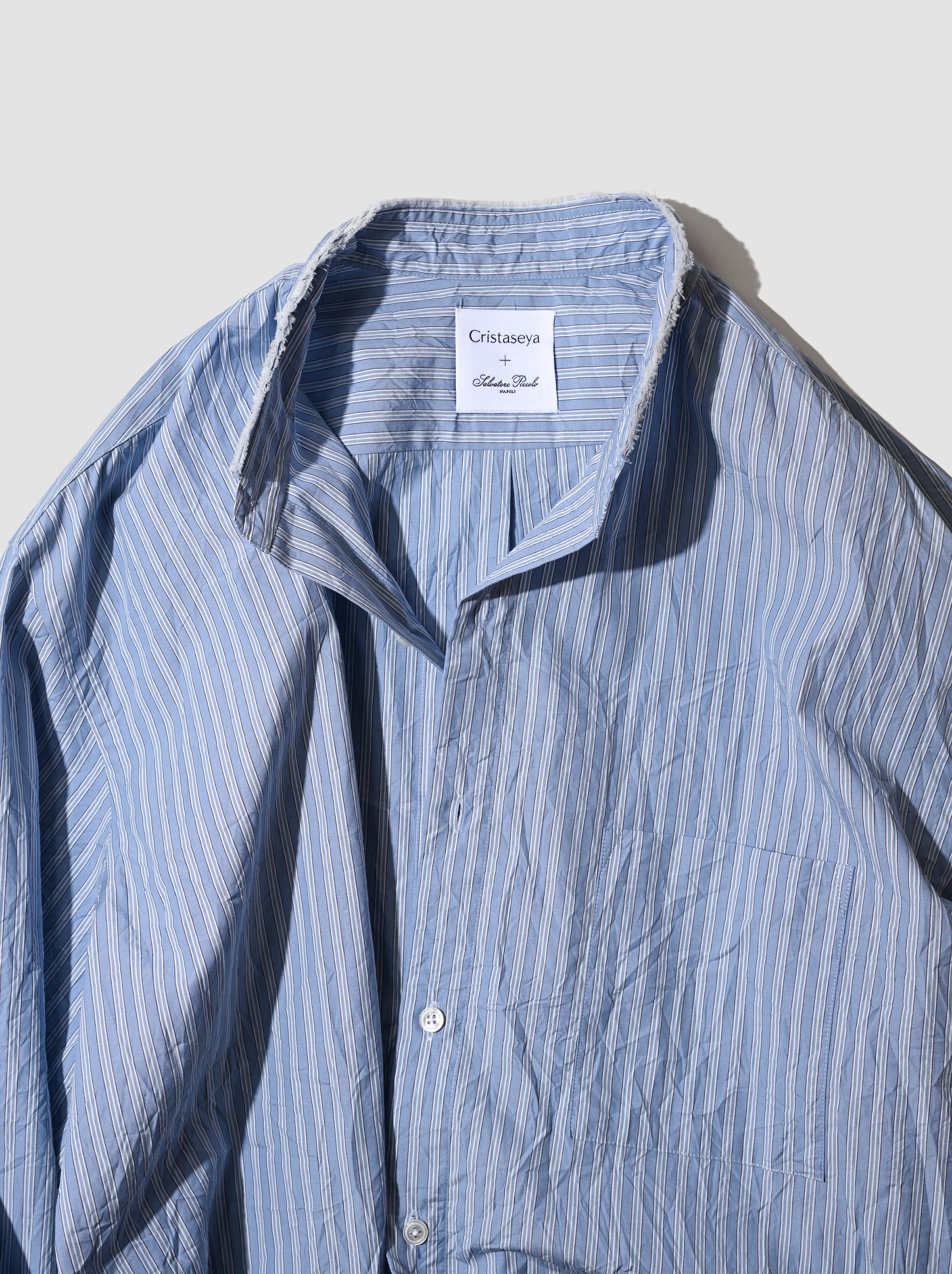 Salvatore Piccolo x Cristaseya / HANDMADE FRINGED MAO COLLAR SHIRT