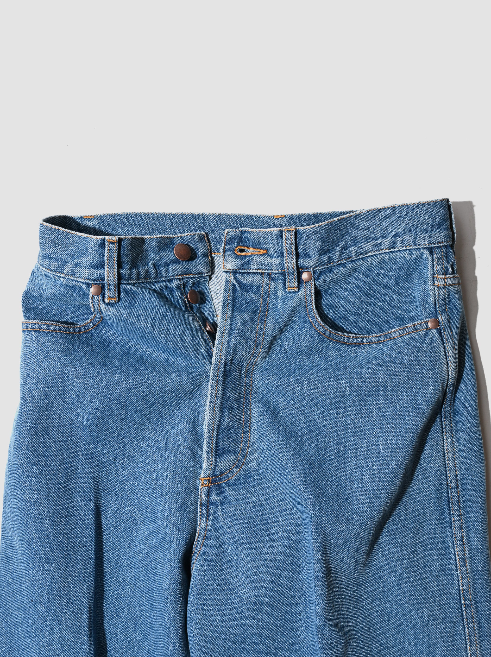Cristaseya / BLEACHED DENIM HIGH- WAISTED JEANS -Bleached denim