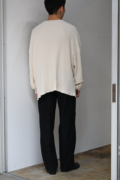 A MACHINE / Thermal Long sleeve T-shirt blanch pattern-city -ECRU