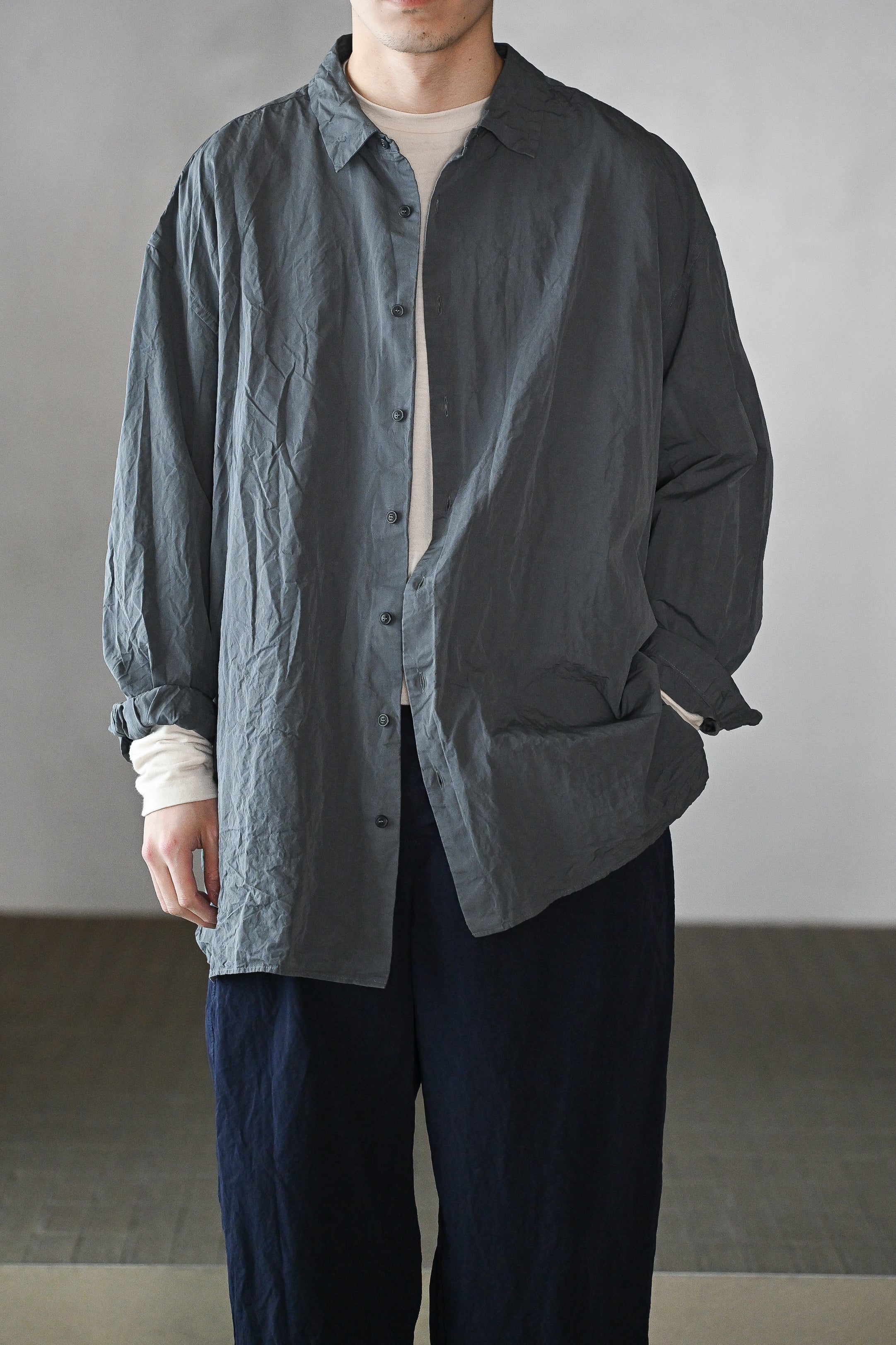 CASEY CASEY ペーパーシャツ　チャコールグレー CASEY CASEY / HAMNET SHIRT -GREY – and father