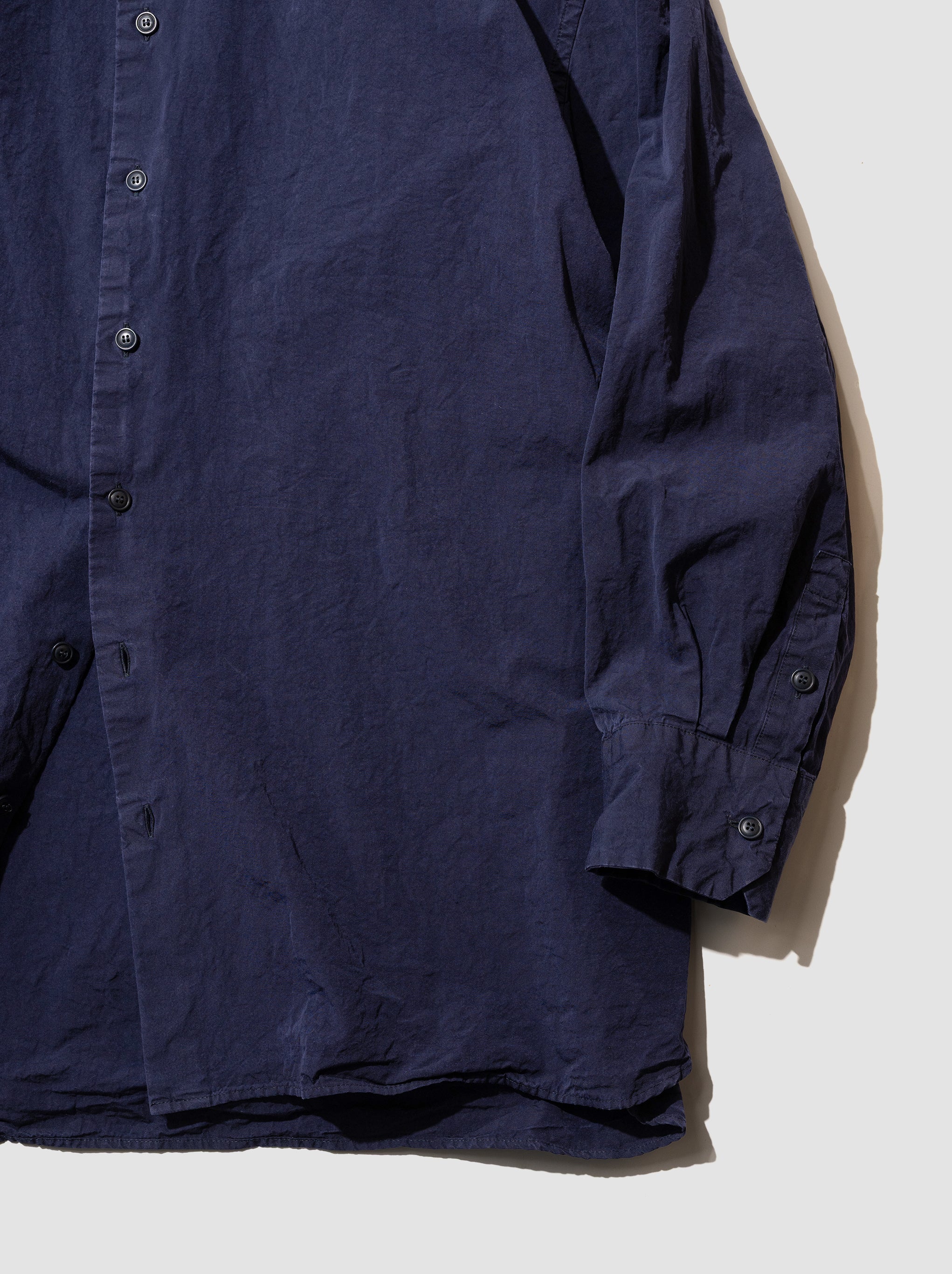 CASEY CASEYペーパーコットンシャツタグ付き後染めネイビー CASEY CASEY / HAMNET SHIRT -NAVY – and father