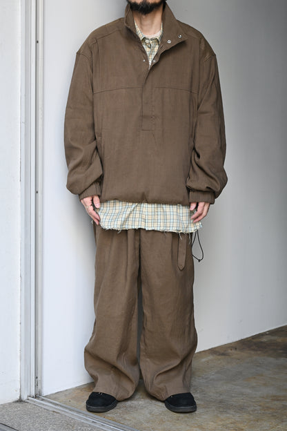ANCELLM / L/N PULLOVER SHIRT -BROWN