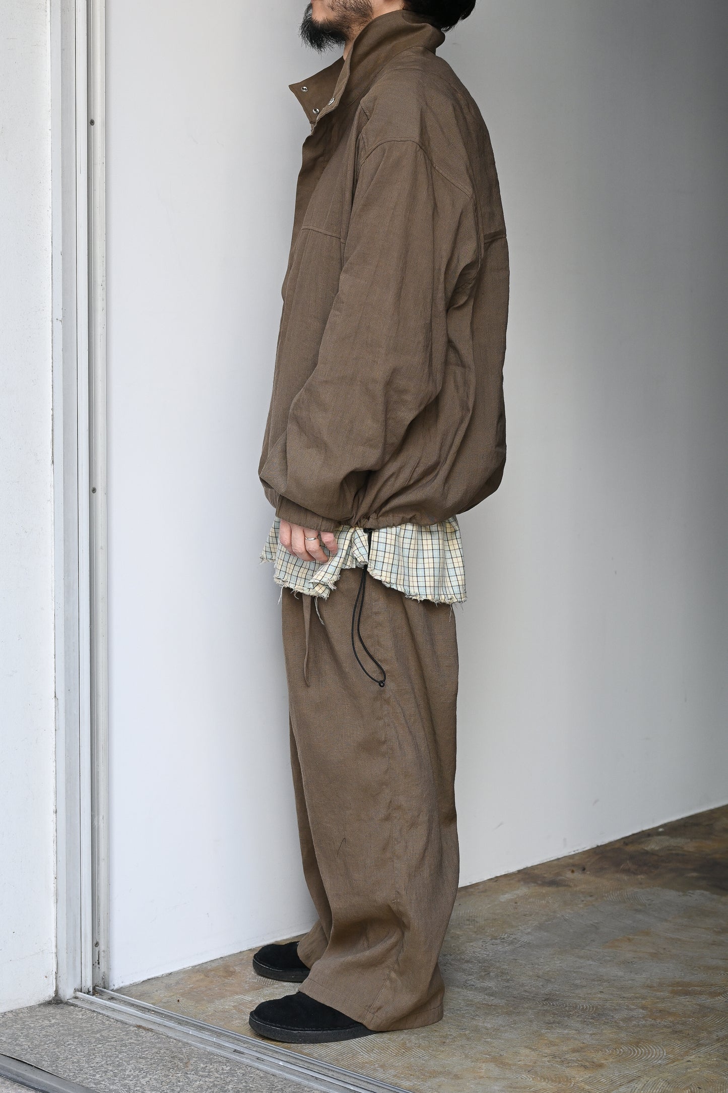 ANCELLM / L/N PULLOVER SHIRT -BROWN