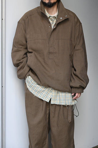 ANCELLM / L/N PULLOVER SHIRT -BROWN
