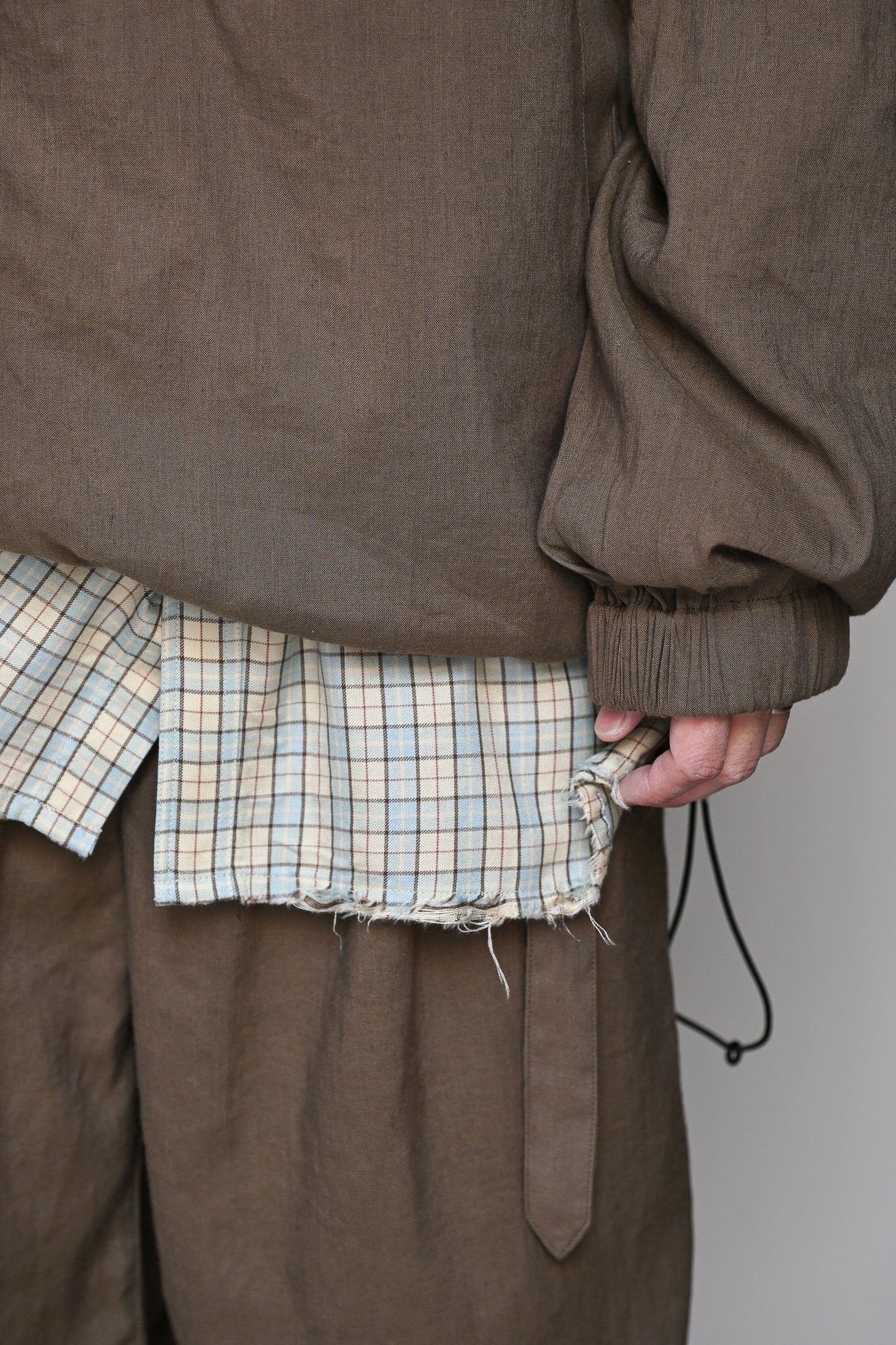 ANCELLM / L/N PULLOVER SHIRT -BROWN