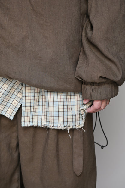 ANCELLM / L/N PULLOVER SHIRT -BROWN